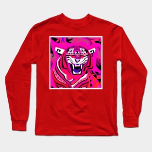 bengal tiger in zodiac of china new year pattern art Long Sleeve T-Shirt